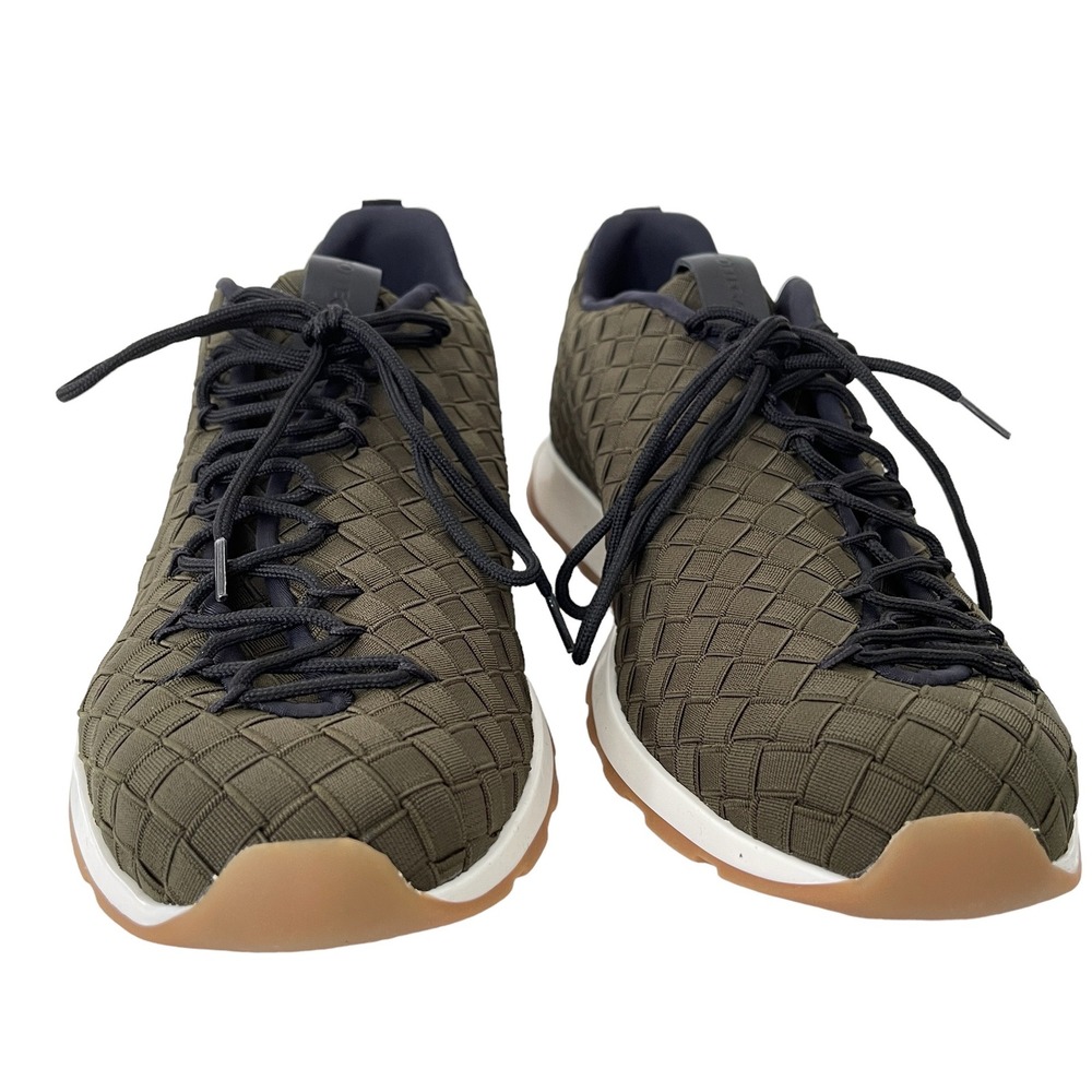 Bottega Veneta 609915 Men's Green Intrecciato nylon Speedster‎ Sneakers, size 40